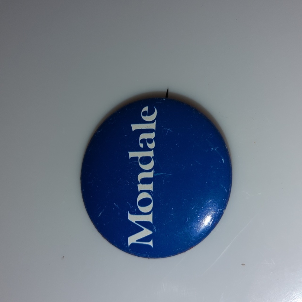 Walter Mondale vintage political bud